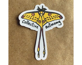 collective autonomy moth sticker