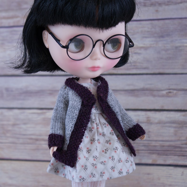 Blythe doll Joy Coat knitting PATTERN cute long sleeve sweater coat cardigan trim instant download permission to sell finished items image 9