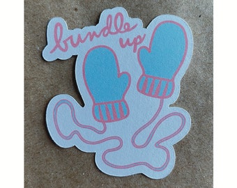 bundle up mittens sticker
