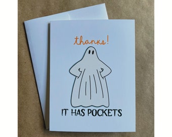 thanks! it has pockets ghost greeting card - blank inside
