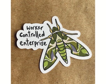 worker controlled enterprise moth sticker