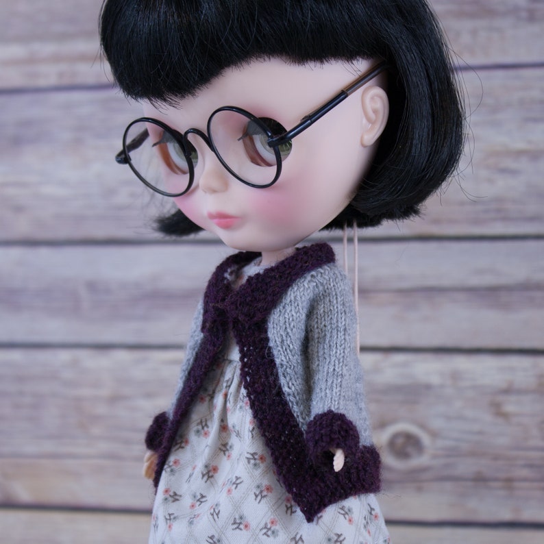 Blythe doll Joy Coat knitting PATTERN cute long sleeve sweater coat cardigan trim instant download permission to sell finished items image 4