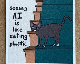 Seeing AI Is Like Eating Plastic Cat sticker