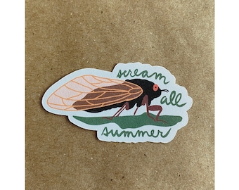 cicada scream all summer sticker