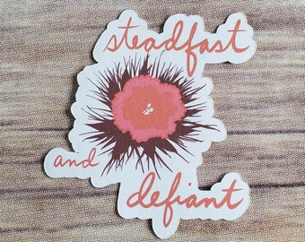 steadfast and defiant dianthus flower sticker