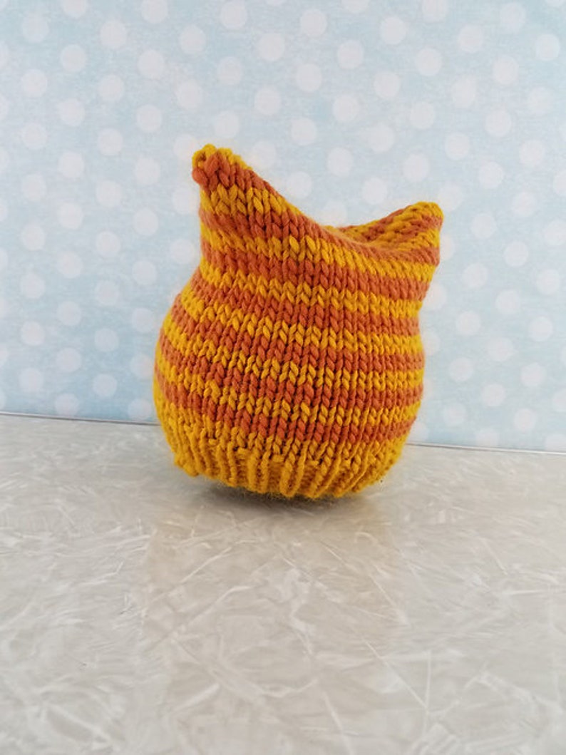 cute bulky knit stocking hat with ears multiple sizes baby to adult permission to sell finished items Easy Ears Hat knitting PATTERN