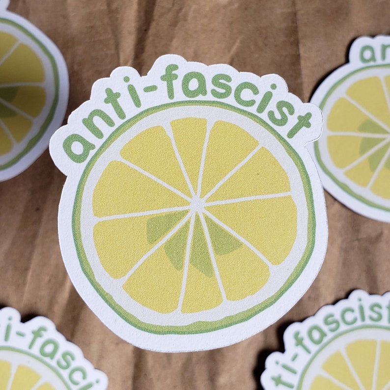 Anti-fascist Lime Sticker - Etsy