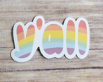 y'all inclusive pride rainbow sticker