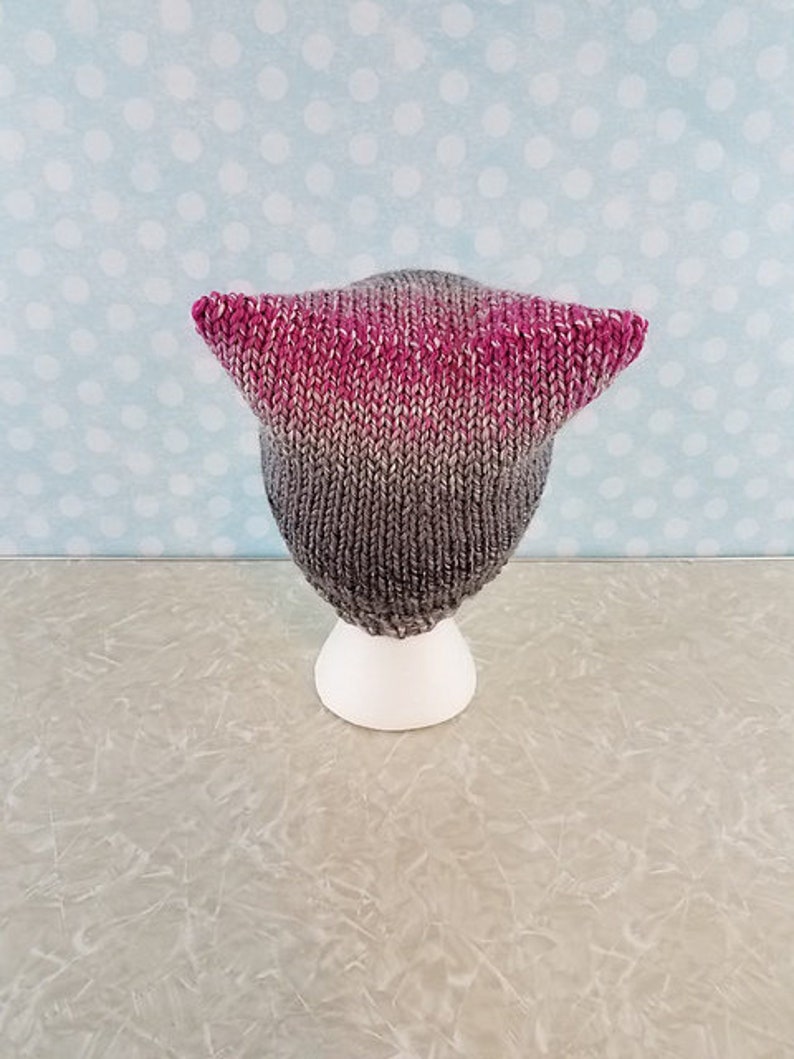 cute bulky knit stocking hat with ears multiple sizes baby to adult permission to sell finished items Easy Ears Hat knitting PATTERN