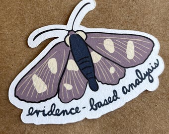 Evidence-Based Analysis Moth sticker