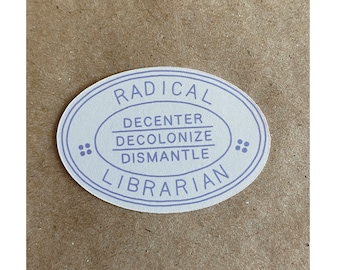 radical librarian library stamp sticker