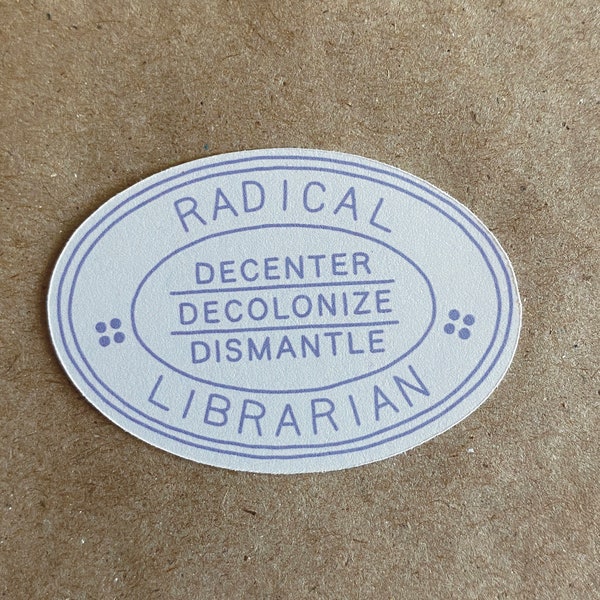 radical librarian library stamp sticker