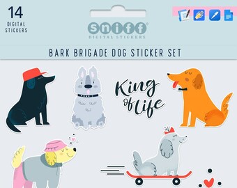 Bark Brigade Dog Digital Stickers | Sniff Stickers | Goodnotes Stickers | Stickers for Planners |  iPad and Android Stickers, Pet Stickers