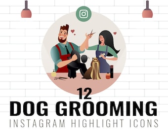 12 Dog Grooming Instagram Story Highlight Covers | Dog Instagram | Dog, Groomers, Pets, Pet Spa, Canine Bath, Pet Salon, Dog Spa, Groom,