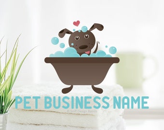 Premade Pet Business Grooming Logo Design |  Dog Logo | Pet Services Logo | Dog Wash | Pet Bath | Pet Washing Service | Premade Branding