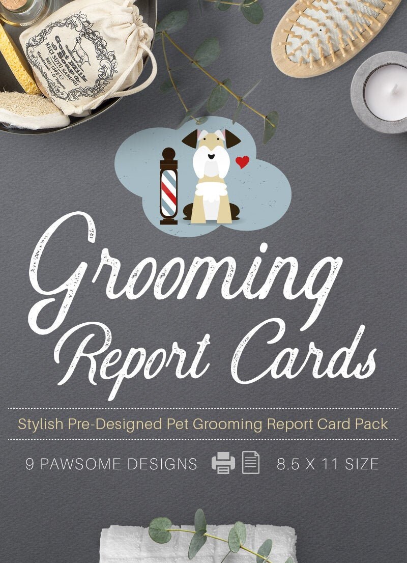 Stylish Pet Grooming Report Card Pack - Pet Groomers - Pet Business  Printable - Pre-Made Design - Pet Report Cards Within Dog Grooming Record Card Template