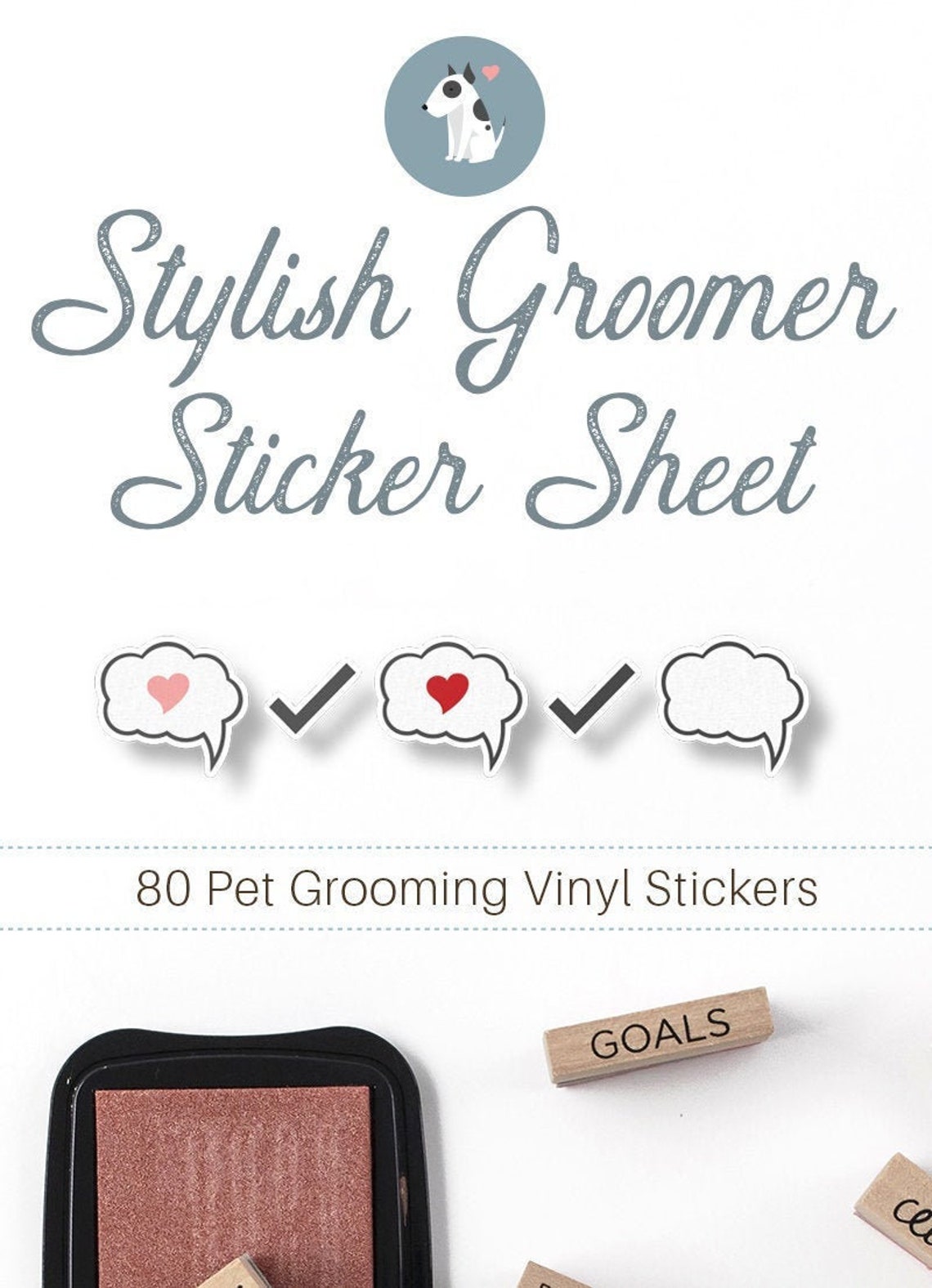 80 Stylish Pet Grooming Stickers Vinyl Sticker Sheet Etsy