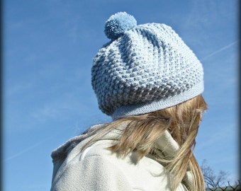 Rosamund 2 - Modèle de tricot PDF - Bonnet souple/béret pour fille - Tailles bébé 6-12 mois, enfants, préadolescents