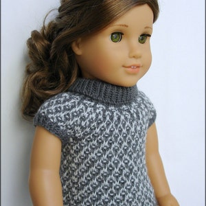 Gwen Slip Stitch Turtleneck With Cap Sleeves PDF Knitting Pattern For 18 American Girl Dolls Instant Download image 2
