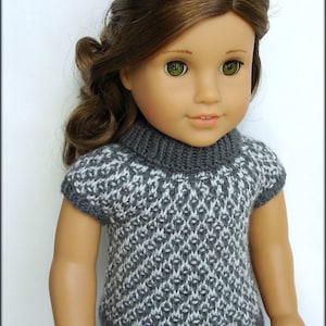 Gwen Slip Stitch Turtleneck With Cap Sleeves PDF Knitting Pattern For 18 American Girl Dolls Instant Download image 1