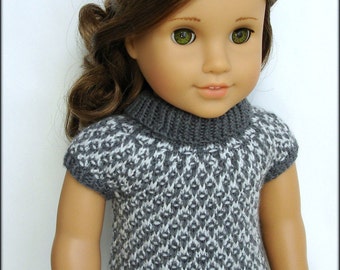 Gwen - Pull à col roulé à mailles coulées avec mancherons - Modèle de tricot PDF pour poupées American Girl de 18 po. - Téléchargement immédiat