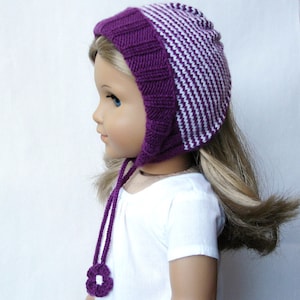 Fleur Hat - PDF Knitting Pattern For 18&quot; American Girl Dolls - Doll Clothes Pattern - Instant Download