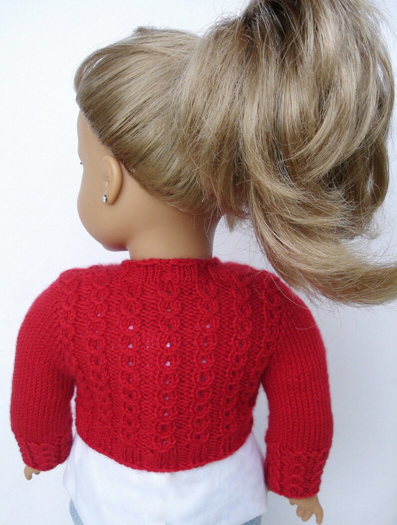 Charlotte Bolero Sweater PDF Knitting Pattern For 18 American Girl Dolls Seamless Doll Clothes Pattern Instant Download image 3