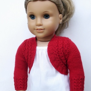 Charlotte Bolero Sweater PDF Knitting Pattern For 18 American Girl Dolls Seamless Doll Clothes Pattern Instant Download image 1