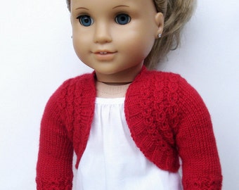 Suéter bolero Charlotte - Patrón de tejido en PDF para muñecas American Girl de 45 cm - Patrón de ropa para muñecas sin costuras - Descarga instantánea