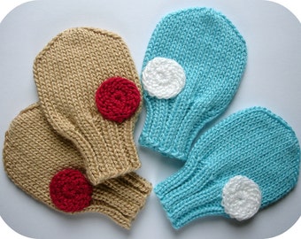 Modèle de tricot PDF - Patron de mitaines pour bébés dans les tailles 0 - 3 mois, 3 - 6 mois, 6-12 mois - Modèle de vêtements pour bébé - Téléchargement immédiat