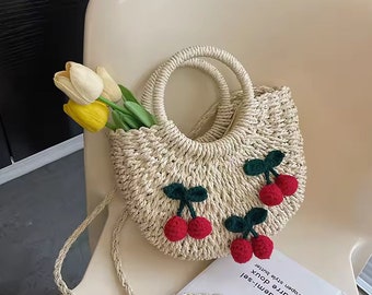 Compact Handmade knitted handbag for women at the beach