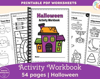 Preschool Curriculum: Halloween Math and Literacy Workbook for October Morning Work | Preschool, Pre-K, Kindergarten Worksheets