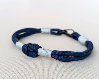 Blauwe paracordarmband voor heren | Verstelbaar polsbandje van touw | Outdoorarmband