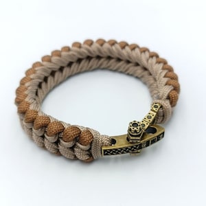 Men&#39;s brown bracelet Paracord bracelet for men Bracelet cord Jewelry for men Scandinavian jewelry Macrame bracelet Mens beaded bracelet