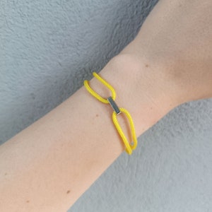 Thin yellow bracelet with slip knots Yellow rope bracelet Climbing rope bracelet Yellow Braided bracelet Yellow paracord Mens bracelet homme