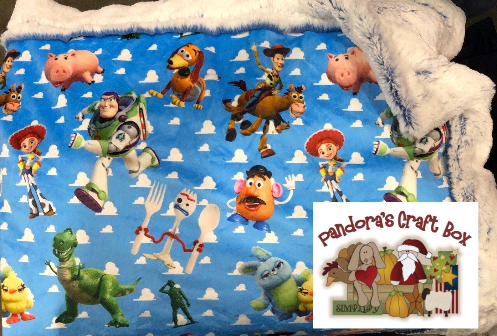 Custom Toy Story Clouds Themed Minky Blanket Kids Blanket Etsy