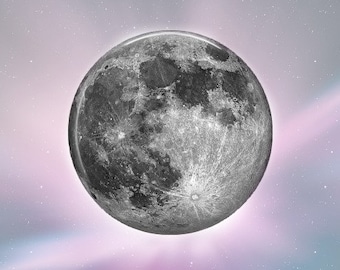 Full Moon - Glass Image Cabochon - Choice of 12mm, 16mm, 18mm, 20mm, 25mm and 30mm Round