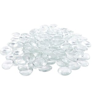 Paquet de 25 cabochons ronds en verre de 25 mm - SECONDES, Produit défectueux, prix réduit - 25 pièces - Cabochons ronds de 2,5 cm, verre transparent