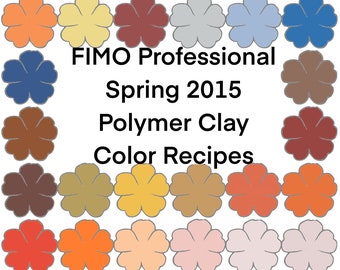 FIMO Professional Polymer Clay Color Recipes for Spring 2015, polymer clay color recipes, polymer clay color mixes