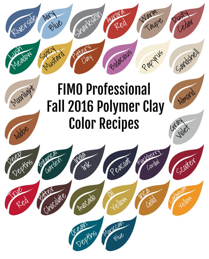 FIMO Professional Polymer Clay Color Recipe Ebook for Fall
