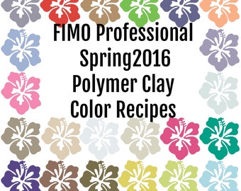FIMO Professional  Polymer Clay Color Recipes for Spring 2016, polymer clay color mixing recipes, polymer clay color mixing  guide