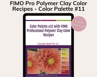 FIMO Professional Polymer Clay Color Mixing Recipes for Color Palette #11, polymer clay color recipes, polymer clay color mixes