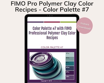FIMO Professional Polymer Clay Color Mixing Recipes for Color Palette #7, polymer clay color recipes, polymer clay color mixing tutorial
