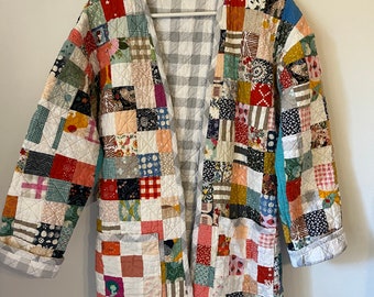 Hovea patchwork scrap quilt coat