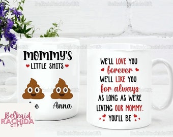 Mama's Little Shits mok, aangepaste moeder mok, grappige moeder mok, Moederdag mok, gepersonaliseerde Kid's naam mok, cadeau voor moeder, cadeau voor vrouw