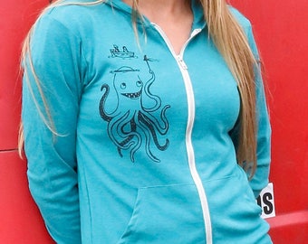 Funny Octopus Hoodie, Cute Gift For Girlfriend, Gift For Her from Boyfriend, Zip Hoodie, Octopus Shirt