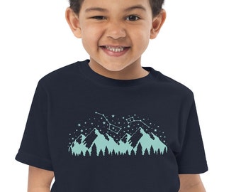 Constellation Print Toddler Clothes | Celestial Star Map of Night Sky with Mountains | Big Dipper Camping Shirt | Toddler Tshirt