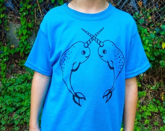 Narwhal Graphic Tee | Cool Kids Youth Shirt | Cute Shirt for Girls or Boys | Cute Kids Clothes | Trendy Hipster Kids Shirt