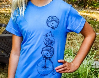 Lustig Igel Mädchen T-Shirt | Waldtier-Grafik-T-Shirt