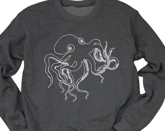 Octopus Crewneck Sweatshirt | Gift for Men or Women | Nautical Vintage Sweatshirt